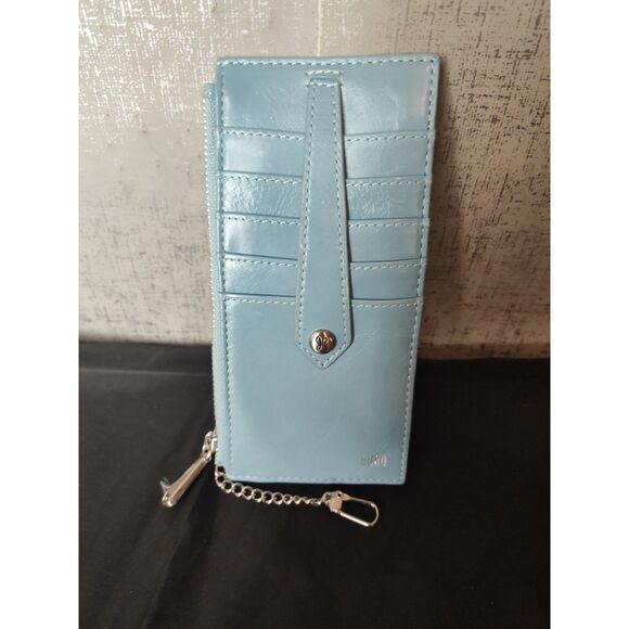 HOBO Blue Card Holder Leather Wallet - Picture 1 of 3